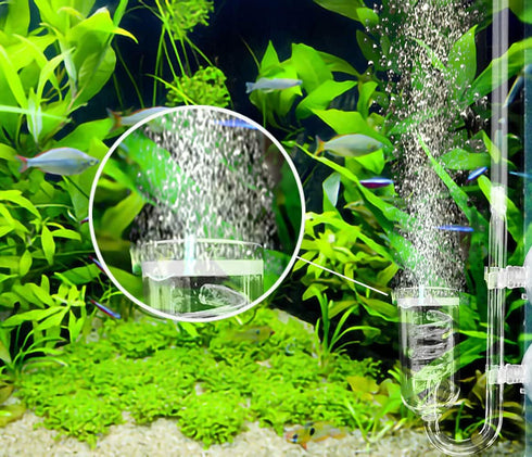 CO2 Diffuser Aquarium Glass Spiral CO2 Atomizer Diffuser Bubble Counter Check with Suction Cup for Aquarium Planted Fish Tank Supply Accessories...