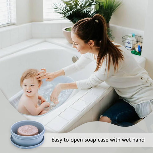 Travel Soap Case, Travel Soap Container, Camping Essentials, Bar Soap Holder for Shower, Round Seal Waterproof Soap Container for Camp Travel Show...