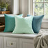 MIULEE Pack of 2, Velvet Soft Solid Decorative Square Throw Pillow Covers Set Cushion Case for Spring Sofa Bedroom Car 18x18 Inch 45x45 Cm Aqua Gr...