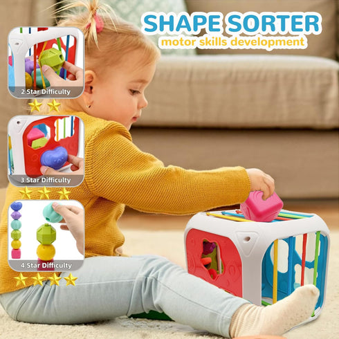 6 in One Activity Cube Toys for Baby 18M+, Montessori Educational Learning Fine Motor Skills Toys Gifts for Toddlers Boys Girls Age 2 3 (White)...
