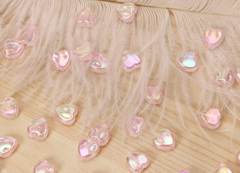 Tupalizy 100PCS Mini Acrylic Heart Beads 9mm AB Color Heart Charms for Jewelry Making Bracelets Necklaces Earrings Key Chains Accessories DIY Craf...