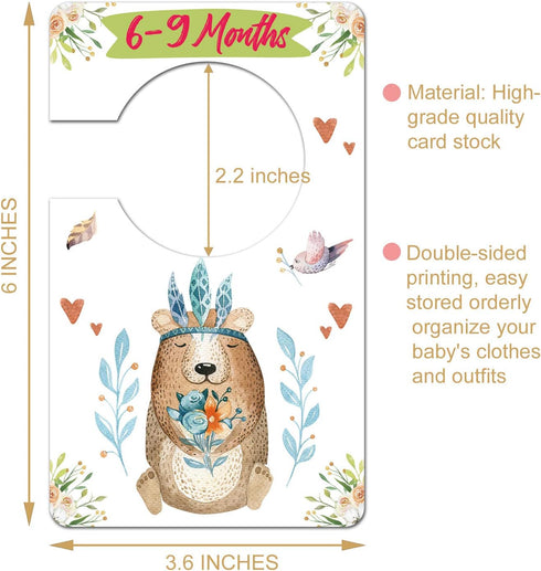 Baby Closet Size Dividers, Woodland Animal Clothes Organizer, Baby Closet Dividers from Newborn Infant to 24 Months, Baby Shower Set for Boys and ...