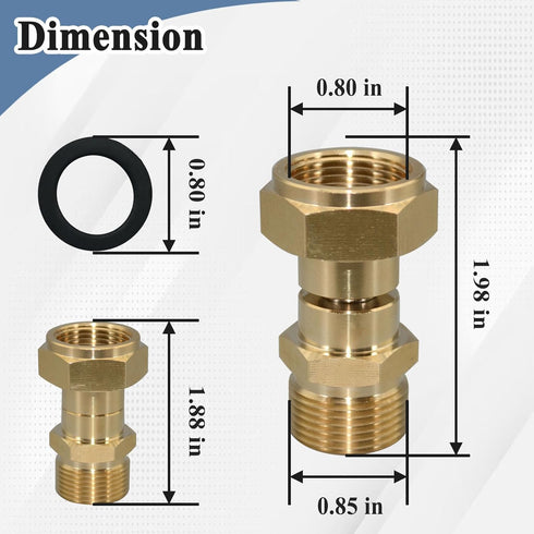 Pressure Washer Hose Swivel Joint, M22 14mm Anti Twist Fitting, 3000 PSI...