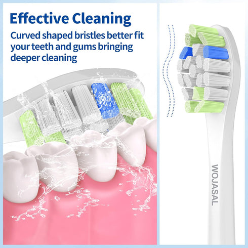 Replacement Toothbrush Brush Heads Compatible with Philips Sonicare Electric Toothbrushes, for Snap-On System, Pack of 10, White...