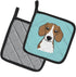 Caroline's Treasures BB1177PTHD Checkerboard Blue Beagle Pair of Pot Holders Kitchen Heat Resistant Pot Holders Sets Oven Hot Pads for Cooking Bak...