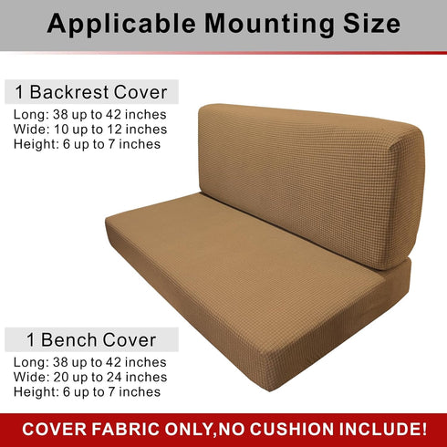 Dulepax RV Dinette Cushion Covers, Replacement Camper Cushions Cover, Camel Stretchable Fabric RV Dinette Seat Covers, Cushion Slipcovers for Trai...