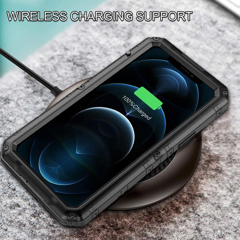 Marrkey Waterproof Case for iPhone 12 Pro Max, Heavy Duty Shockproof Dustproof Metal Durable Case with Built-in Screen,360 Full Body Protection Ru...
