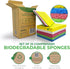 Biodegradable Cellulose Compressed Sponges - Pack of 32 Kitchen Sponges for Cleaning - Heavy Duty and Natural Multipurpose Household Cleaning Spon...