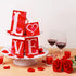 Valentines Day Decor Love Blocks Wooden Table Sign, Red Valentines Day Decorations For The Home Table Decor Valentine Gifts, For Wedding Anniversa...