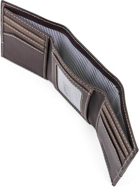 Timberland Men's Canvas & Leather Trifold Wallet, Dark Earth, One Size...