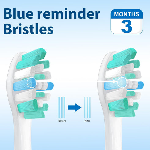 10 Pack Replacement Toothbrush Heads Compatible with Philips Sonicare 4100 6100 Toothbrush, C1 C2 Replacement Brush Heads for Sonicare Click-on El...