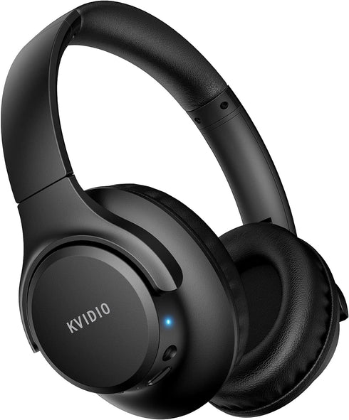 KVIDIO [Updated Bluetooth Headphones Over Ear, 65 Hours Playtime Wireless Headphones with Microphone,Foldable Lightweight Headset with Deep Bass,H...