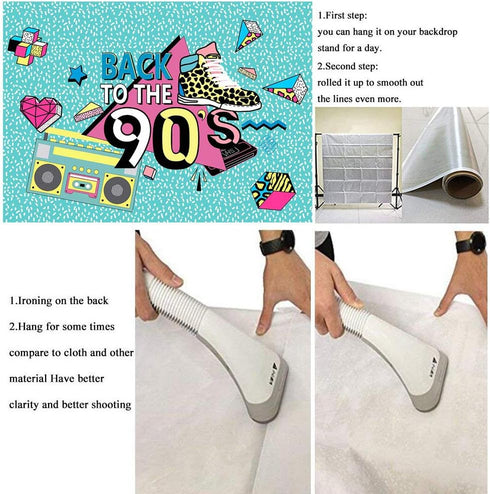Art Studio 90's Theme Music Party Photography Backdrops Hip-Hop Colorful Graffiti Style Photo Booth Studio Props Let's Glow Party Decor Supplies R...