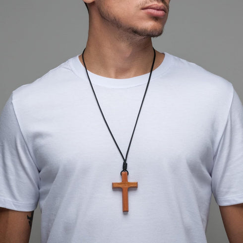 Intercession Wood Cross Crucifix on Cord (2.75 Inches)...