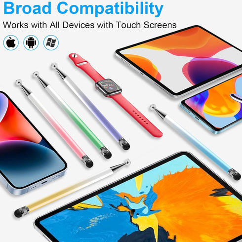 Bopomofo Stylus (5 Pcs),2-in-1 Stylus Pen for Touchscreen, High Precision and Sensitivity, Suitable for iPhone/ipad/Android Tablets, Compatible wi...