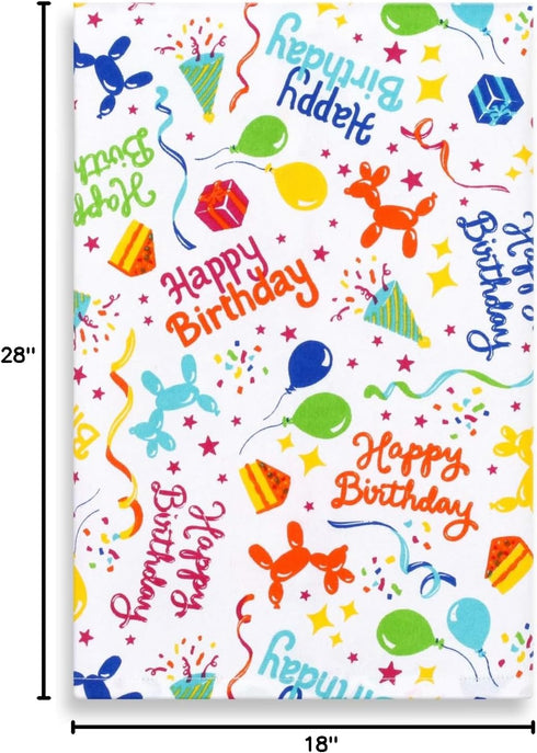 Cackleberry Home Happy Birthday Balloon Dogs Cotton Kitchen Towels 18 x 28 Inches, Set of 3...