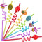 24 Easter Eggs Party Favors Plastic Straws for Kids Easter Party Supplies Decorations with 2 Cleaning Brushes...
