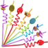 24 Easter Eggs Party Favors Plastic Straws for Kids Easter Party Supplies Decorations with 2 Cleaning Brushes...