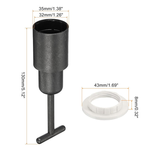 MECCANIXITY E14 Socket Ring Removal Tool T Type with Lamp Shade Socket Rings for Medium Base, Light Replacing Accessories, White Pack of 5...