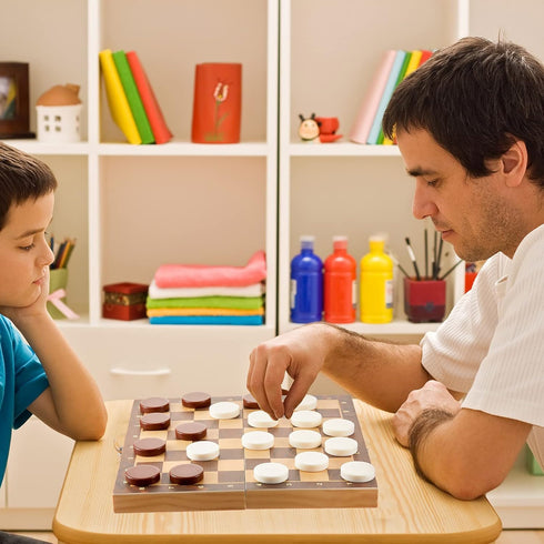 30 Pieces Backgammon Pieces Checkers 1.25 Inch Replacement Checkers Board Game Pieces Playing Game Chips with 5 Dice and Drawstring Storage Pouch ...