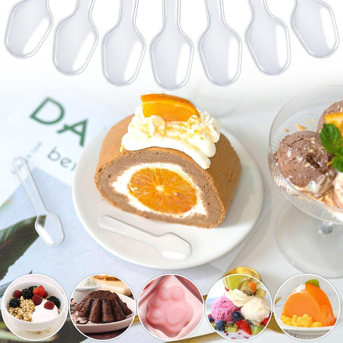 500 Pcs Disposable Clear Plastic Mini Spoons, Tasting Spoons, Small Dessert Spoons, Ice Cream Spoons for for Crafts, Tasting, Sampling -3 Inch...
