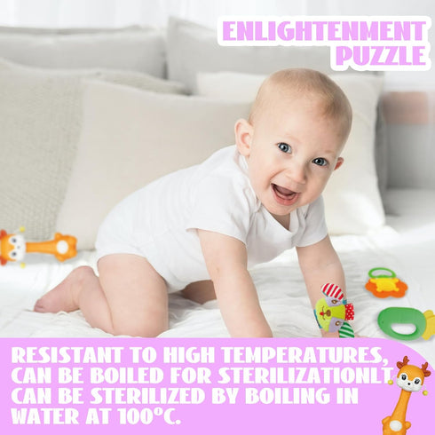 30 Pcs High Contrast Baby Toy Gift Set for Infants - Rattles, Teething Toys & Wrist Socks - Suitable for 6-12 Months - Perfect Baby Toys for Boys ...