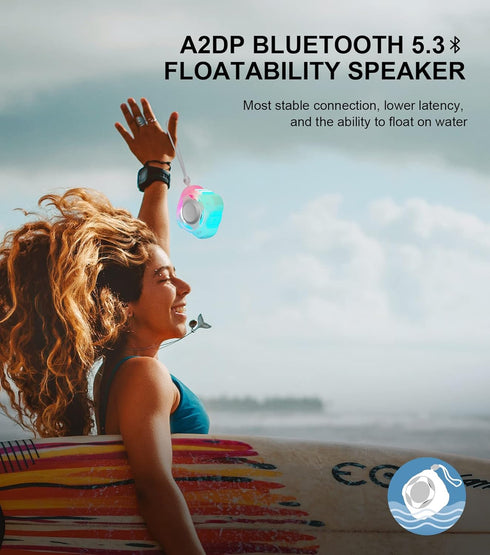 comiso Shower Bluetooth Speaker, Waterproof Bluetooth Speakers IPX7, Floating Portable Wireless Speaker with LED Light, Loud HD Sound and Bass for...