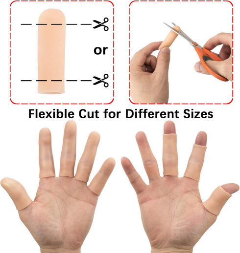 ANCIRS Gel Finger Support Protector Gloves, Gel Finger Cots/Covers - Different Sizes Silicone Fingertips for Hands Cracking, Eczema Skin (40pcs)...
