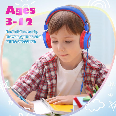 Kids Headphones for School, 2024 Upgrade USB Type C Kids Headphone with Microphone, Wired Boys Girls Headphones with Safe Limiter 85dB/95dB, Folda...