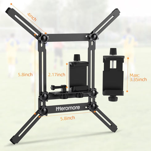Black Fence Mount - Action Camera Aluminum Fence Mount Compatible with GoPro, Phones, Digital Camera, Ideal Backstop Camera Fence Clip for Recordi...