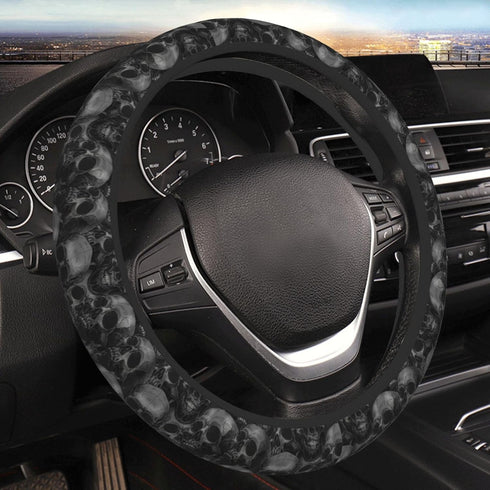 Scary Skull Horror Steering Wheel Cover for Women Men Girls Car Accessories Decor Anti-Slip Neoprene Auto Steering Wheel Covers Protector Universa...