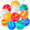Reusable Water Balloons for Kids-12 PCS Refillable Water Ball Quick Fill Splash Balls for Summer Beach Toys Outdoor Activities Pool Toy for Boys G...