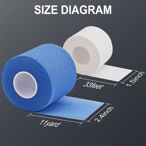 6 Rolls Athletic Tape Set - 4 Rolls Foam Pre Wrap & 2 Rolls White Athletic Tape, Underwrap Soft Foam Strip White Sports Tape, Protecting Ankles Wr...