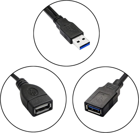 GINTOOYUN USB 3.0 Splitter Cable,USB Type A 3.0 Male to 3.0 Female and 2.0 Female Y Extension Splitter Cable for PC,Laptop,Length 30cm...