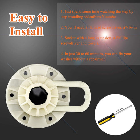 W10528947 Basket Driven Hub Kit ?Upgraded Version)- Compatible with May-tag Whirlpo.ol Ken.more Washers - Replaces W10528947VP / W10396887/AP5665171 /PS6012095