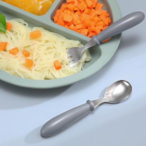 6 Pieces Toddler Utensils, Baby Forks and Spoons Set with Soft Colors Round Handles, Childrens Safe Flatware, Perfect Length For Toddlers, Dishwas...
