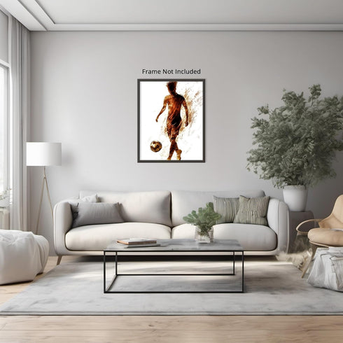 Posterizer 1 pcs-abstract retro art-soccer / football player-Sports & Hobby Art Gifts for sports fans Decor for Home & Office- unframed wall art...