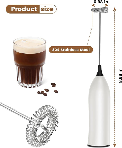 Frother Wand Rechargeable, USB Charging Milk Frother Handheld Powerful Coffee Frother for Coffee Latte, Cappuccino, Mocha, Macchiato, Frappe and P...