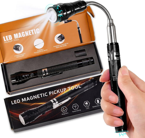 Magnetic Flashlight Gifts for Men Stocking Stuffers for Men Adults Pickup Tool Cool Magnet Telescoping Gadgets with LED from Wife Daughter Son Dad...