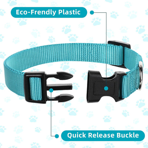 9 Pieces Adjustable Dog Collar for Medium Dogs, Soft Nylon Dog Collar with Quick Release Buckle Collar Bulk for Dogs Walking Running Training (Bri...