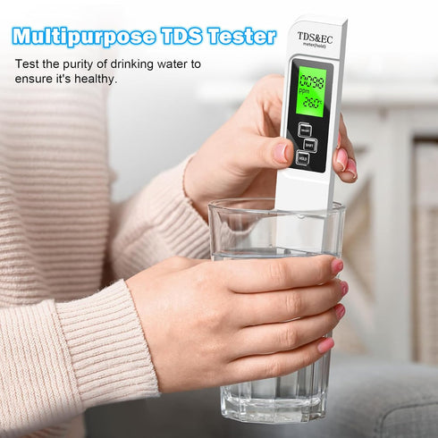 3 in 1 TDS Meter - TDS EC & Temperature(°C,°F) Meter,Accurate & Reliable Digital Water Testing Kits for Drinking Water Quality, Tap, Well, Swimmin...