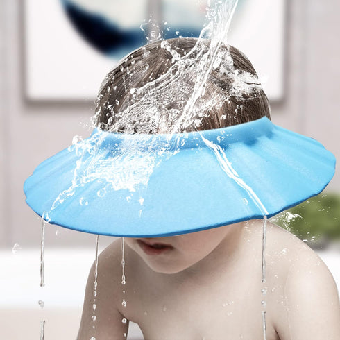 Baby Shower Cap Soft Adjustable Baby Bath Head Cap Visor for Washing Hair Shower Bathing Protection Bath Cap for Toddler, Baby, Kids, Children (Bl...