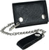 CTM Men's Leather Eagle Imprint Trifold Chain Wallet, Black...