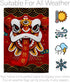 Chinese New Year Decorations Happy Lion Dance Garden Flag Home Decor Banner Wall Art Patio Lawn Front Porch Room Small Outdoor Tapestry Yard Sign ...