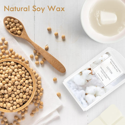 LA BELLEFÉE Wax Melts Wax Cubes Cotton Scented, Handmade Natural Soy Wax Cubes for Wax Warmer - Long Lasting Fragrance for Home, Ideal for Stress ...