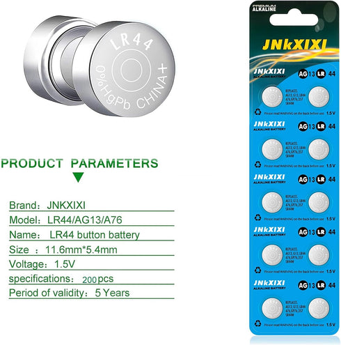 40 Pack LR44 AG13 357 303 L1154c SR44 Button Battery 1.5V Button Coin Cell Batteries...