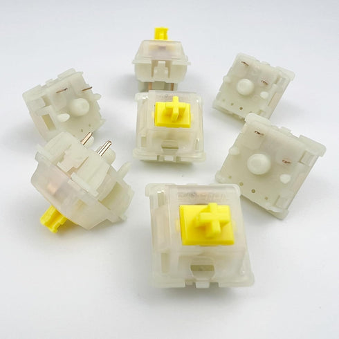 Gateron KS-3X1 Pro V2 Milky Yellow Pre-lubed Switches 5-Pin Linear Switches Compatible with All MX Mechanical Keyboard Game Keyboard Switches(36PC...