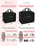 Black Toiletry Bag, Makeup Organizer, Travel Bag For Women Mens Toiletries, Waterproof with Hanging Hook, Large Capacity...