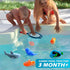 No Hole Mold Free Bath Toys for Toddlers 1-3, Water Toys for 6-12 Months Infants with Storage Bag, Baby Shark Toys for Pool, Bathtub, Beach, Showe...