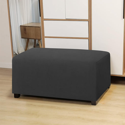 Easy-Going 100% Dual Waterproof Stretch Ottoman Cover Rectangle Folding Storage Stool Furniture Protector Soft Slipcover for Living Room with Elas...